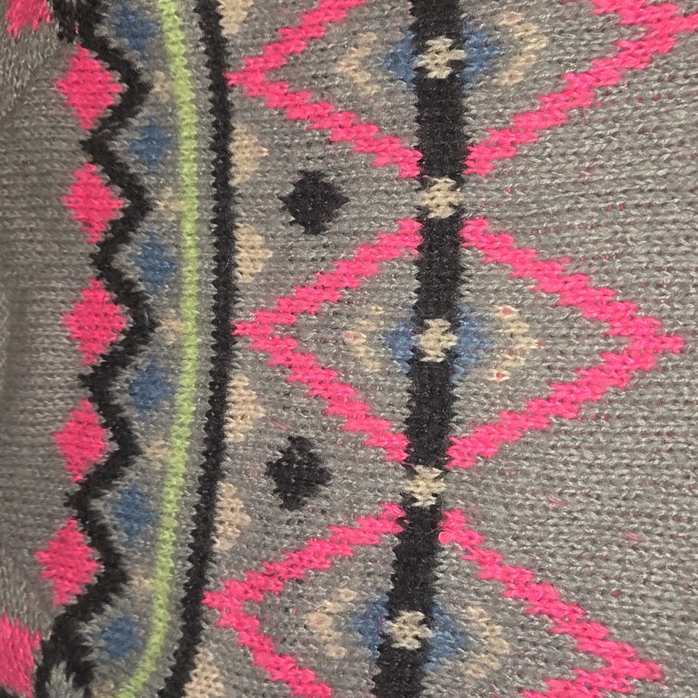 Zara Gray Sweater with Pink and Blue Accents - Picture 2 of 6
